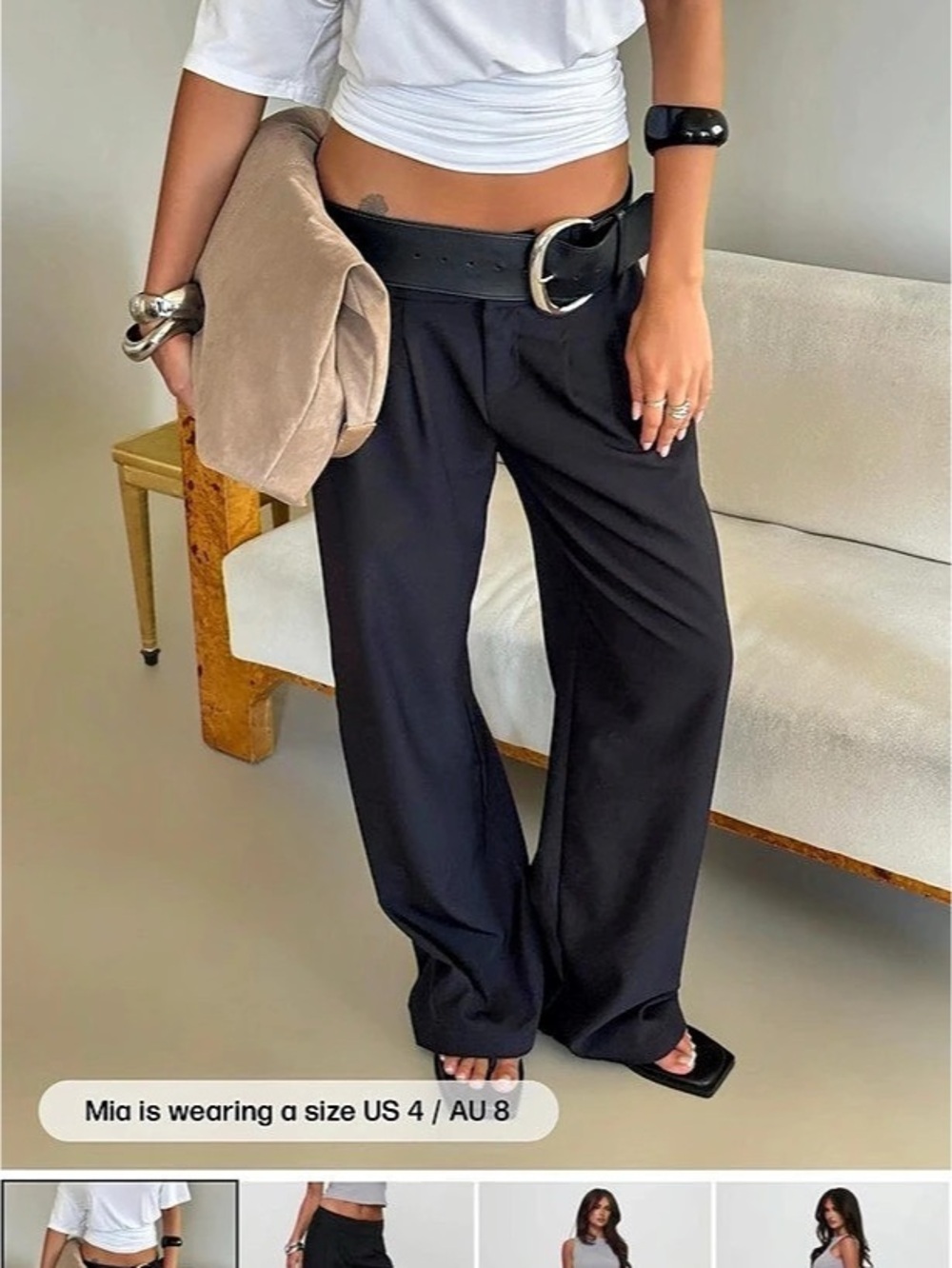 Princess Polly Two Lovers Low Rise Pants Black Size 0